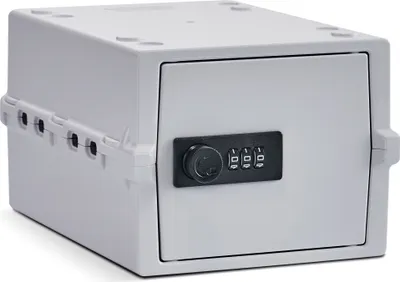 Produktbild von Lockabox Mini™ Aufbewahrungsbox mit Zahlenschloss – Abschließbarer Medikamentenschrank – Weiß