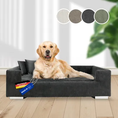 Produktbild von Hundesofa Gepolstert Cord Dunkelgrau