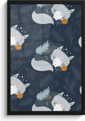 Produktbild von MuchoWow® MuchoWow® Gerahmtes Poster Fuchs - Design - Kinder - Jungen - Mädchen - Baby 40x60 cm - Poster mit zchwarzem Bilderrahmen - Papierdruck - Wandbilder