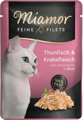 Produktbild von Miamor - Feine Filets Pouch 24x100g  |  Thunfisch & Krebsfleisch