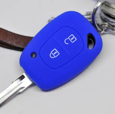 Produktbild von Auto Schlüssel Hülle Silikon Schutz Cover Blau kompatibel mit Renault Kangoo Trafic Master Primastar OPEL Movano Vivaro Nissan Interstar 2 Tasten Funk Fernbedienung