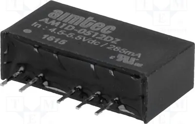Produktbild von 1x Wandler: DC/DC UAusg2: -12VDC AM1D-0512DZ DC/DC Wandler UEing: 4,5÷5,5V  1W
