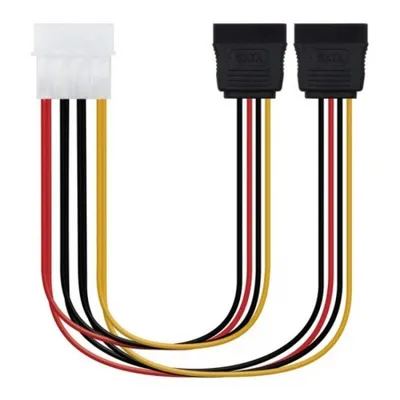Image de 5.25' câble d'alimentation sata (molex 4pin)/m-2xsata/h 20cm oem