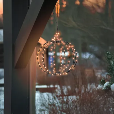 Produktbild von esotec Solar Weihnachtskugel D=25cm, 180 LEDs bernsteinfarben 103418
