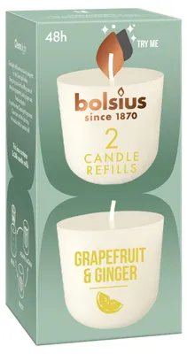 Productafbeelding van Bolsius Navulling Clean Light pack 2 Grapefruit & Ginger (2 stuks)