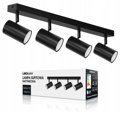 Produktbild von LEDLUX Deckenleuchte Spot 4xGU10 schwarz verstellbar Aufputz