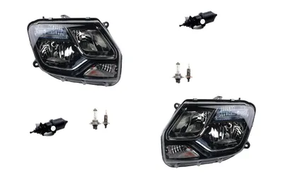 Produktbild von Scheinwerfer passend für Dacia Duster 14- 15 mit H1 H7 Links Rechts + Stellmotor 8200211014 7700421671 6001546791 260606709R 260105828R Johns