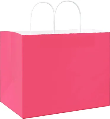 Zdjęcie produktu dla Torby papierowe 250 szt. z uchwytami Różowe 32x22x24 cm