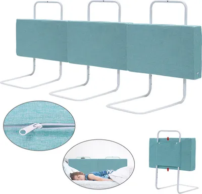 Zdjęcie produktu dla Barierka do łóżka Barierka do łóżka 50 cm Barierka do łóżka z regulacją wysokości Barierka do łóżka zabezpieczająca przed upadkiem, 40-60 cm Regulowana rura stalowa, 3 szt. zielona