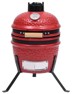 Produktbild von vidaXL 2-in-1 Kamado-Grill Smoker Keramik 56 cm Rot
