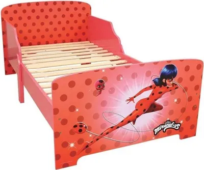 Zdjęcie produktu dla Fun House Miraculous Ladybug 713483 - Łóżko ze stelażem listwowym dede (140 x 70 cm)
