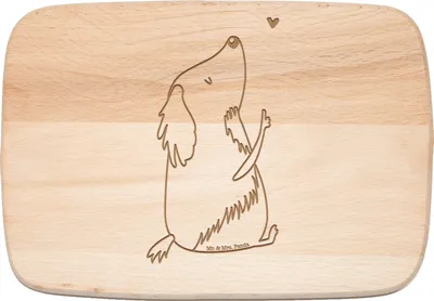 Produktbild von Mr. & Mrs. Panda Frühstücksbrettchen Hund Liebe - Transparent - Geschenk, Sprüche, Herz, Holzbrettchen, Schneidebrett, brotbrett, Hunde, Frühstücksbrett, Holzbrett