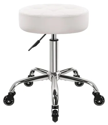 Zdjęcie produktu dla Stołek obrotowy na kółkach - Regulowany - 53 do 70 cm - Czarny - 181,4 kg