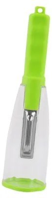 Image de Éplucheur multifonction en acier inoxydable avec récipient pour la cuisine : fruits, carottes, pommes de terre