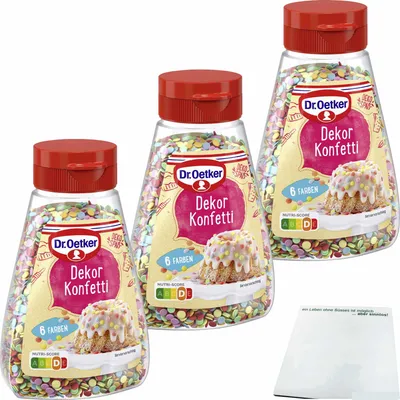 Produktbild von Oetker Dekor Konfetti 3er Pack (3x100g Dose) + usy Block