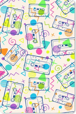 Produktbild von MuchoWow® Mauspad Mousepad Muster - Retro - Kassette - 1980er Jahre 18x27 cm - Mousepads - Maus Mat - Pad - Mausunterlage