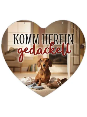 Produktbild von Herz Blechschild Komm herein gedackelt HB042
