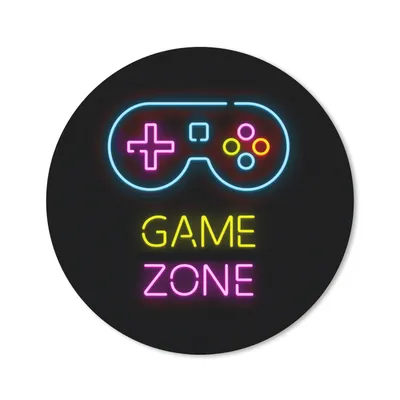 Produktbild von MuchoWow® Gaming Mauspad Mousepad Controller - Spiel - Neon - Schwarz - Zitate - Spielzone 20x20 cm - Mousepads - Maus Mat - Pad - Mausunterlage - Schreibtischmatte - Coole Schulsachen für Teenager
