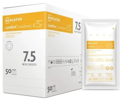 Produktbild von Chirurgische Handschuhe Mercator Comfort Latex Steril Gepudert Größe 7.5 50 Paar