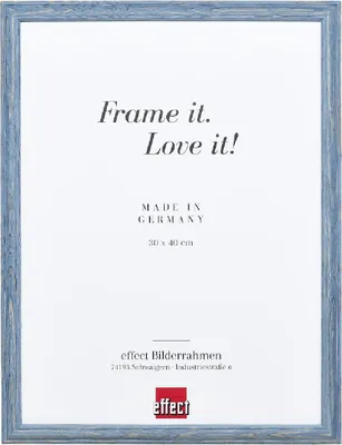 Produktbild von effect Holzrahmen Profil 32 Grau-Blau Antireflexglas 28x35 cm