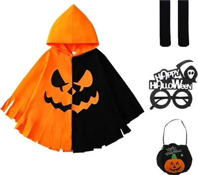 Produktbild von Kürbis Umhang Kinder Halloween Kostüm Gespenster Sensenmann_Hexen Zauberer Geist_cosplay Karneval