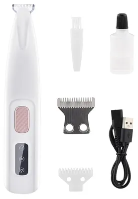 Obrázek produktu pro Voděodolná elektrická stříhací břitva (1 ks) s 18 mm keramickým nerezovým nožem, LED osvětlením a USB nabíjením