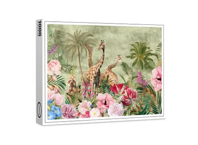 Produktbild von raxxa Premium-Puzzle "Giraffen im Vintage Dschungel", 1000 Teile
