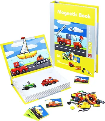 Produktbild von Magnetisches Legespiel Magnetic Book - Fahrzeuge - 68 Teile