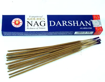 Produktbild von Vijayshree Räucherstäbchen - Golden Nag Darshan 15 g, Blau, 2*5*23 cm, Indische Räucherstäbchen