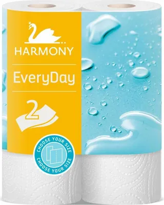 Immagine prodotto di Harmony carta da cucina in rotolo EveryDay 2 veli, 2 x 11 m / 2 pezzi