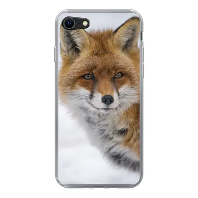 Produktbild von MuchoWow® Handyhülle Schutzhülle Hülle für iPhone 7 Fuchs - Porträt - Schnee Silikon Softcase Handy Hülle - Kartenhalter