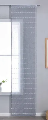Produktbild von Halbtransparente Schiebegardine mit Paneelwagen HxB 245x60 cm Grau »Kassel« Chenille Leinenbindung Streifen 202470P