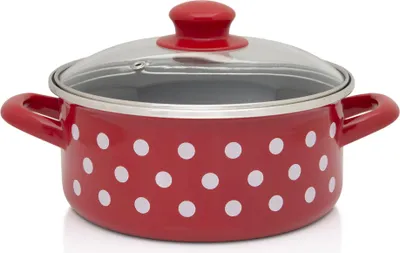 Obrázek produktu pro Hrnek 2,75 l s víkem ze skla Tufne Metalac email/20 cm/2,75 l