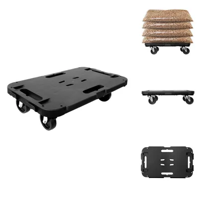 Produktbild von vidaXL Transportroller Schwarz Polypropylen 300 kg -  Rollwagen & Sackkarren