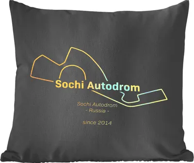 Produktbild von MuchoWow® Zierkissen Sofakissen Wohnzimmer Dekokissen 45x45 cm Sotschi - F1-Rennstrecke - Schlafpolster - Polster für das Sofa