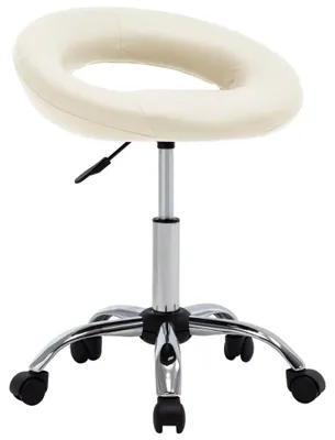 Image de Fauteuil pivotant réglable en similicuir crème