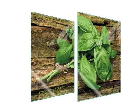 Immagine prodotto di Piastre copri fornelli 2 pezzi 35x52 Copri piano cottura in Vetroceramica tagliere in vetro verde basilico