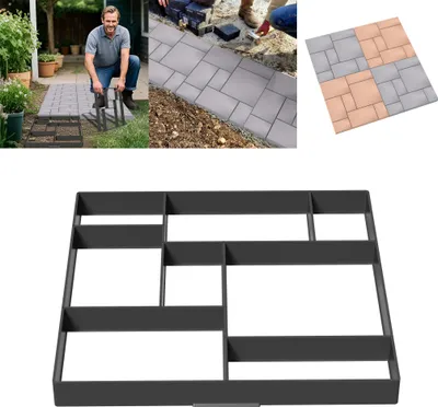 Obrázok produktu pre LZQ 1 kus dlažby forma chodník forma dlažba kameň DIY dlažba podlahové dosky 50x50x4,5 cm dlažba doska šablóna pre betón, chodník, dlažobné kocky, terasové dosky (typ B)
