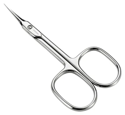 Immagine prodotto di Forbici in acciaio inossidabile da 93 mm, con lama curva, ideali per la cura delle cuticole, delle sopracciglia, delle ciglia e per rimuovere la pelle morta
