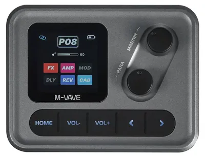 Produktbild von Gitarren-Multieffektprozessor „Pocket Amp“ mit 20-W-Verstärker- und 20-W-Boxen-IR-Simulation, Loopback-Aufnahme, tragbar, wiederaufladbar, Kopfhöreranschluss für die Bühne