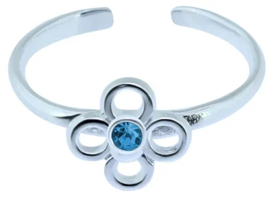Produktbild von Zehenring Zehring Blume 925 Silber Kristall hellblau