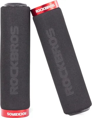 Produktbild von ROCKBROS Fahrradgriffe, Lenkergriffe & Handgriffe – rutschfest, Stoßdämpfend & Leicht, Schaumstoff, Universal für Lenker 22.2 mm Schwarz-Rot