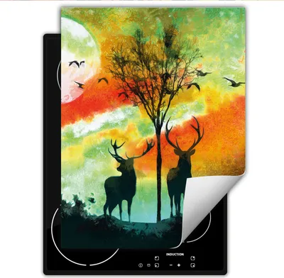 Produktbild von DarHaus Herdabdeckplatte Einteilig Küche Abdeckplatte für Glaskeramikfeld Abdeckung Induktionskochfeld Aufrollbare Matte 40x52 cm, bunt - Hirsh