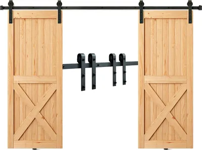 Produktbild von 244cm Schiebetürbeschlag J-förmig Schiebetürsystem mit 2-teiligen Schienen 150kg Tragfähigkeit Laufschiene Ideal für Schiebetüren mit Türstärke von 32-45mm, Türbreite von 1,12-1,32m