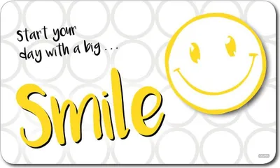 Produktbild von 6 Stück Kesper Frühstücksbrettchen aus Melamin, mit "Smiley" Motiv, 23,5 x 14 x 0,4 cm, mit rutschfesten Füßchen, in weiß
