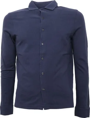 Image de B2728 BALLANTYNE homme chemise bleue en coton piqué polo shirt