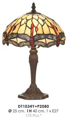 Produktbild von Casa Padrino Tiffany Hockerleuchte Bunt Ø 25 x H. 40 cm - Handgefertigte Tiffany Tischleuchte