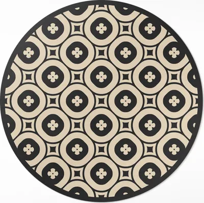 Produktbild von Geometrisches fliesenmuster– Vinylteppich – Indoor Teppich – Flur – Pflegeleicht – Runder Teppich – PVC Teppich – Outdoor Teppich – Pflegeleicht – fi 110cm