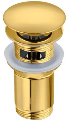 Imagen del producto de Tapón para lavabo tipo "klik-klak" de latón con desbordador, color dorado - Modelo 3
