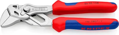 Produktbild von Knipex Zangenschlüssel Länge 150mm Spannweite 27mm mit 2 Komponenten-Hüllen - 86 05 150 SB